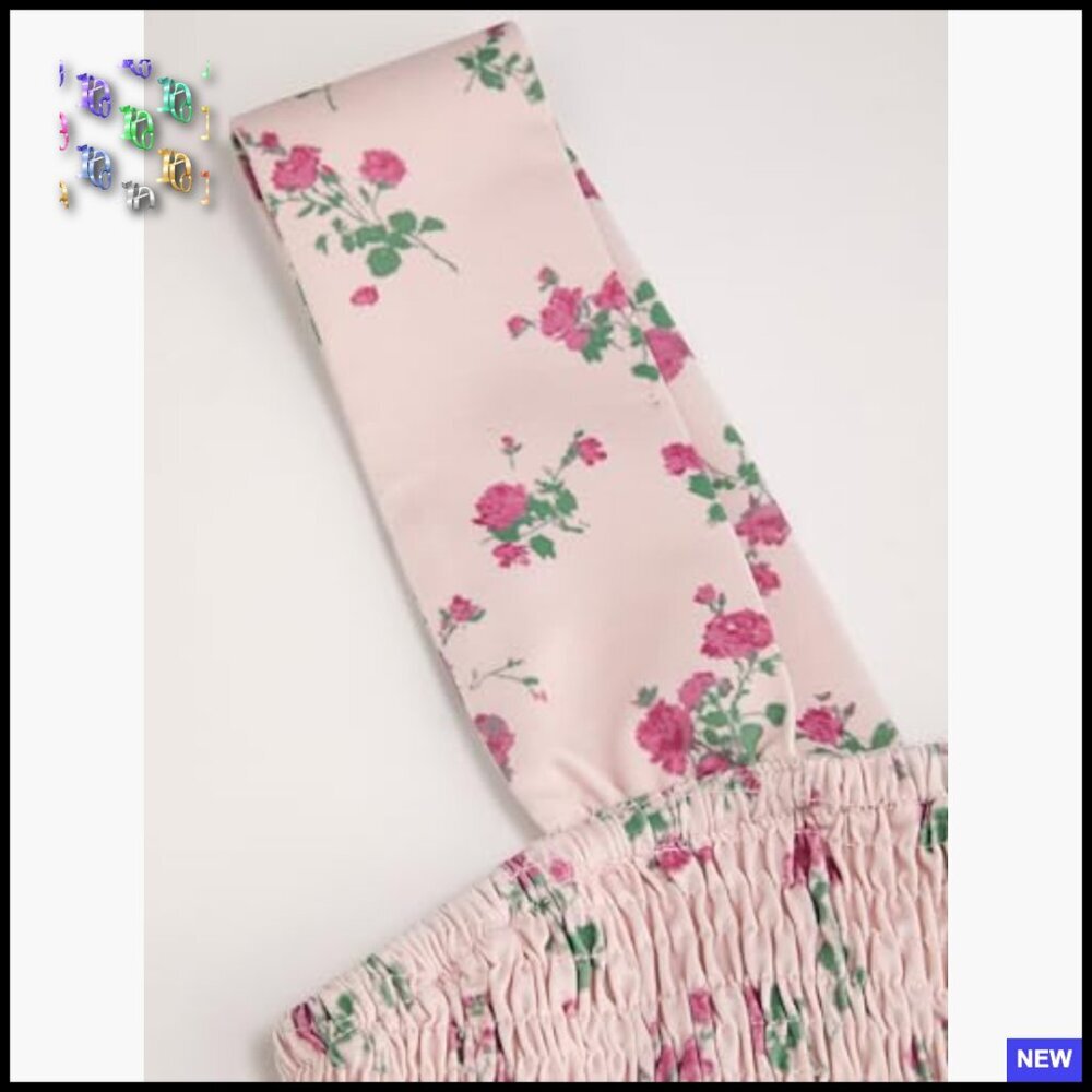 Floral Square Neck Sleeveless Midi Dress A Line Casual Summer Sundress - Picture 2 of 6